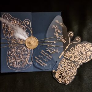 کارت عروسی کد 690 پروانه ای