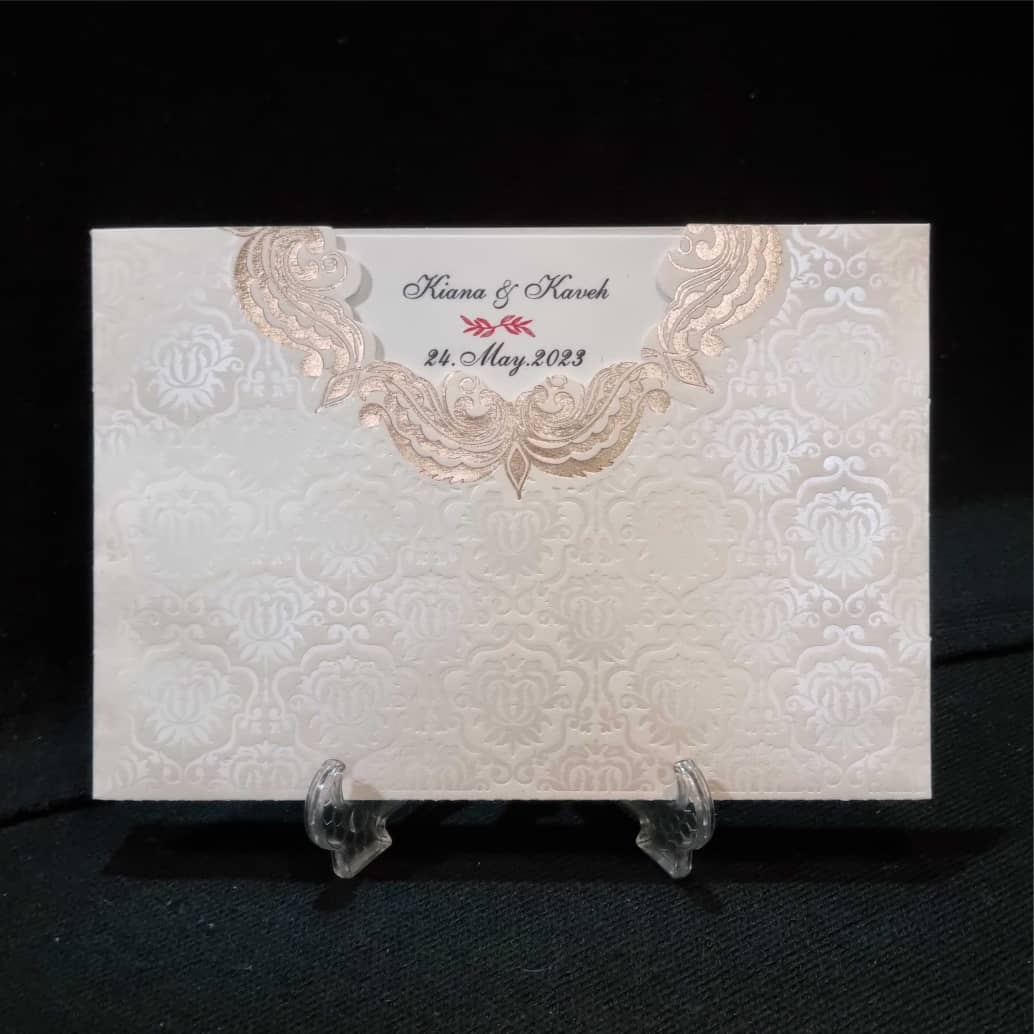 کارت عروسی مقوا با چاپ طلاکوب برجسته کد 693 - تصویر 17