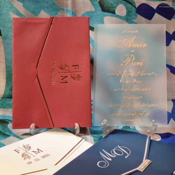 کارت عروسی کد 652 ساده طلقی با پاکت در چند رنگ