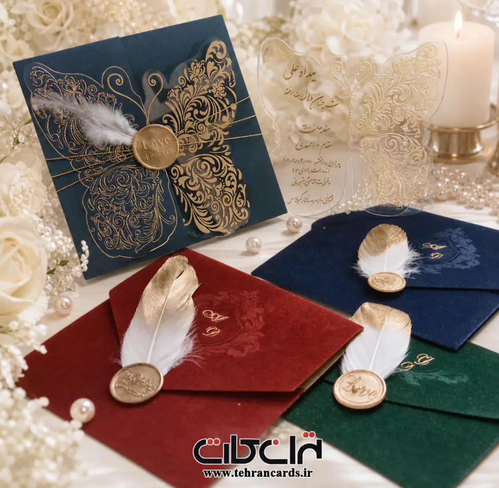 کارت عروسی طلق پروانه ای کد 690