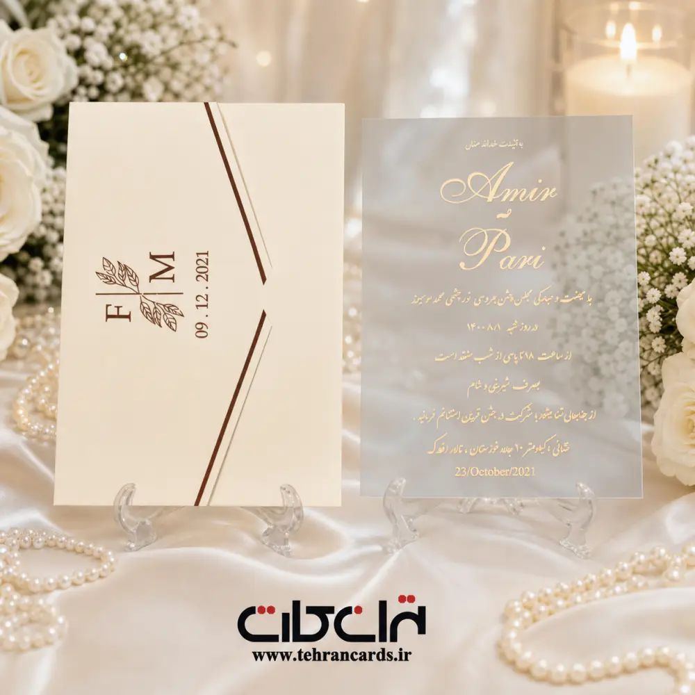 کارت عروسی طلقی کد 652 ساده