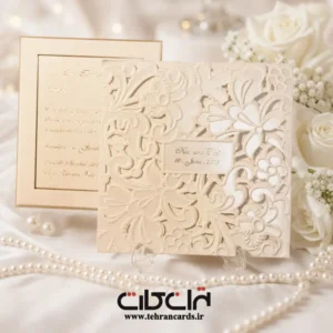 کارت عروسی لیزری کشویی کد 544