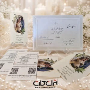 کارت عروسی مقوایی سفید کد 642