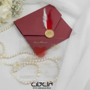 کارت عروسی کد 655 پلکسی شفاف مربعی قلب دار