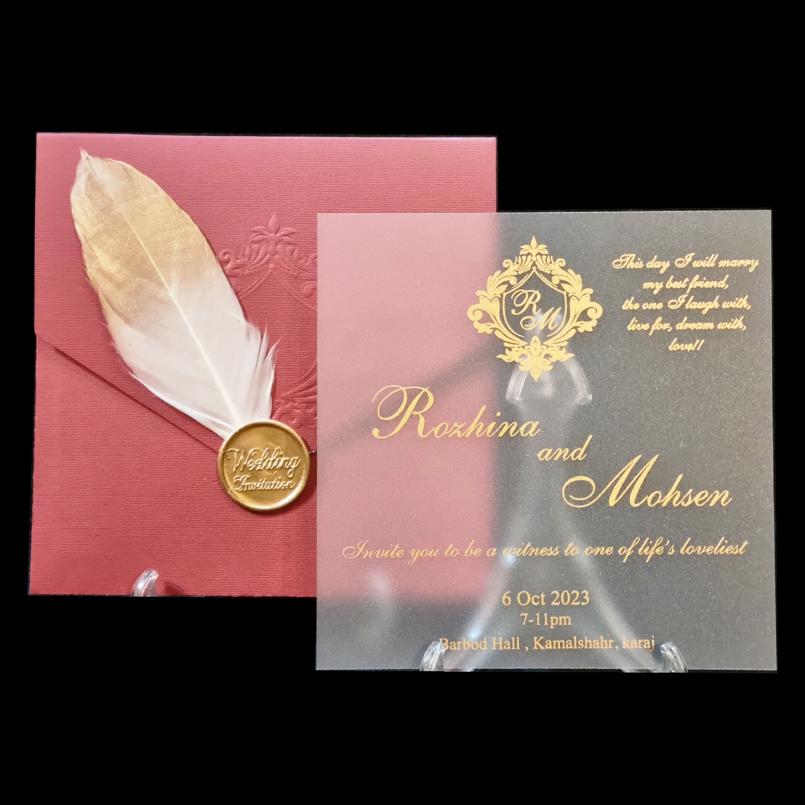 کارت عروسی طلق با چاپ طلایی کد 955 - تصویر 41